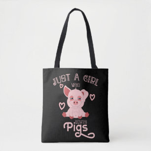 Nur ein Mädchen, das Schweine Liebe Tasche