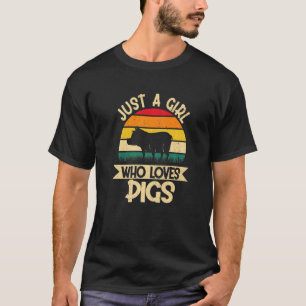 Nur ein Mädchen, das Schweine liebt Ernte Landwirt T-Shirt