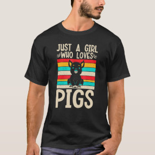 Nur ein Mädchen, das Schweine liebt Ernte Landwirt T-Shirt
