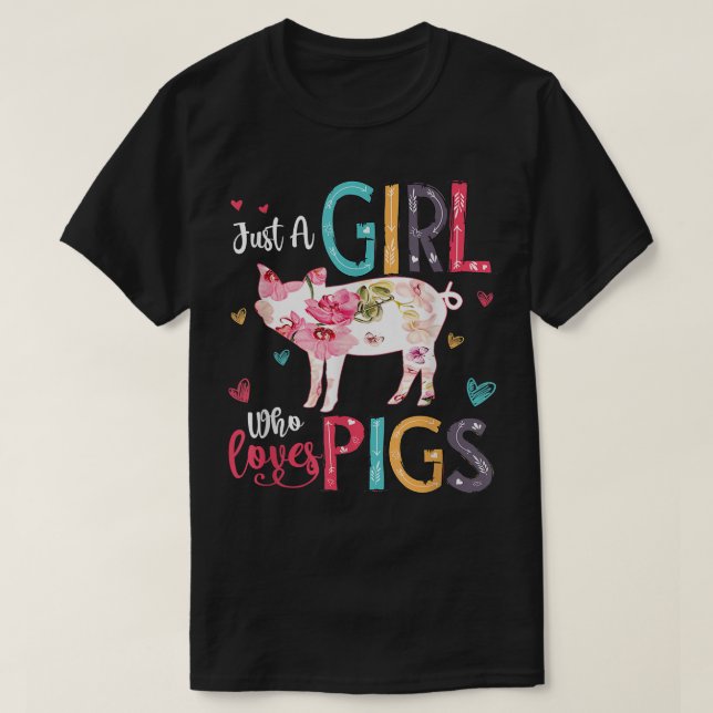 Nur ein Mädchen, das Schweine Shirt für Schweine L (Design vorne)