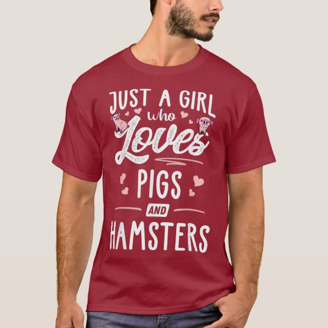 Nur ein Mädchen, das Schweine und Hamster Liebe T-Shirt (Vorderseite)