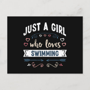 Nur ein Mädchen, das Schwimmen liebt Lustige Gesch Postkarte