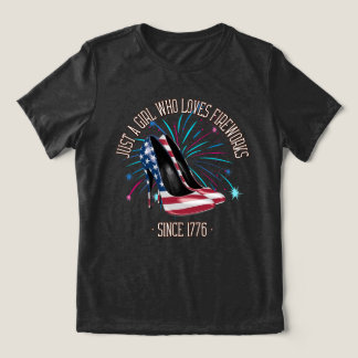 Nur ein Mädchen, das seit 1776 Feuerwerk liebt Tri-Blend Shirt