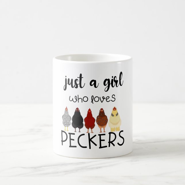 Nur ein Mädchen, das Shirt  Lieben Spechte Hühner  Kaffeetasse (Mittel)
