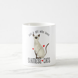 Nur ein Mädchen, das siamesische Katzen Liebe Kaffeetasse