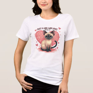 Nur ein Mädchen, das siamesische Katzen Liebe Tri-Blend Shirt