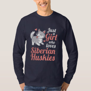 Nur ein Mädchen, das sibirischen Husky Liebe T-Shirt