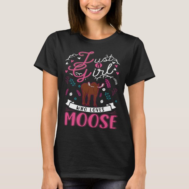 Nur ein Mädchen, das Skandinavien Elch Antl Lieben T-Shirt (Vorderseite)