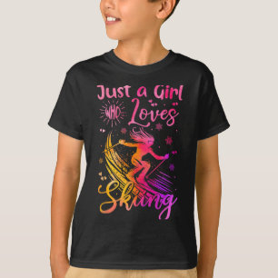 Nur ein Mädchen, das Skifahren liebt Lustiger Ski- T-Shirt