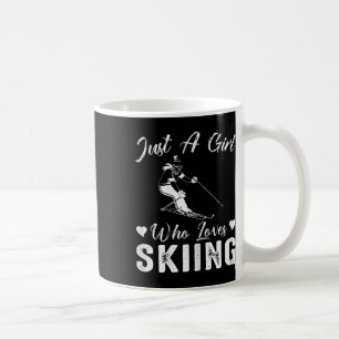 Nur ein Mädchen, das Skifahren lustig Ski Wintersp Kaffeetasse