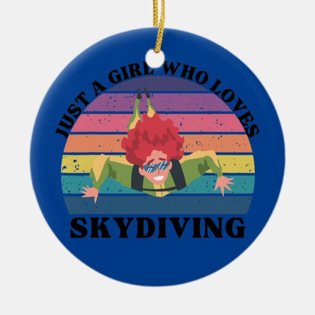 Nur ein Mädchen, das Skydiving Lieben Keramik Ornament (Vorne)