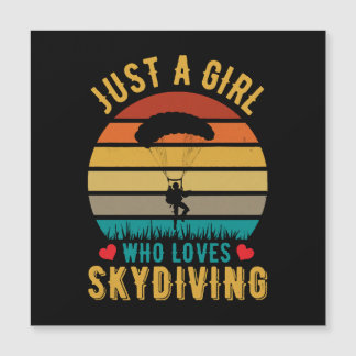 Nur ein Mädchen, das Skydiving Lieben Magnetkarte