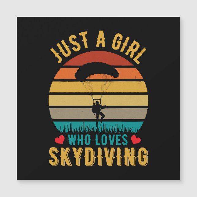 Nur ein Mädchen, das Skydiving Lieben Magnetkarte (Vorderseite)