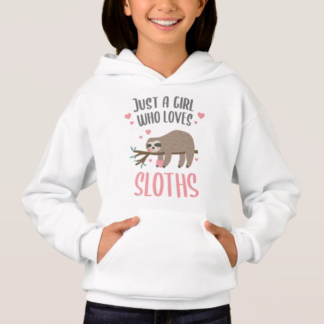Nur ein Mädchen, das Sloths Liebe Gift Girl Hoodie (Vorderseite)
