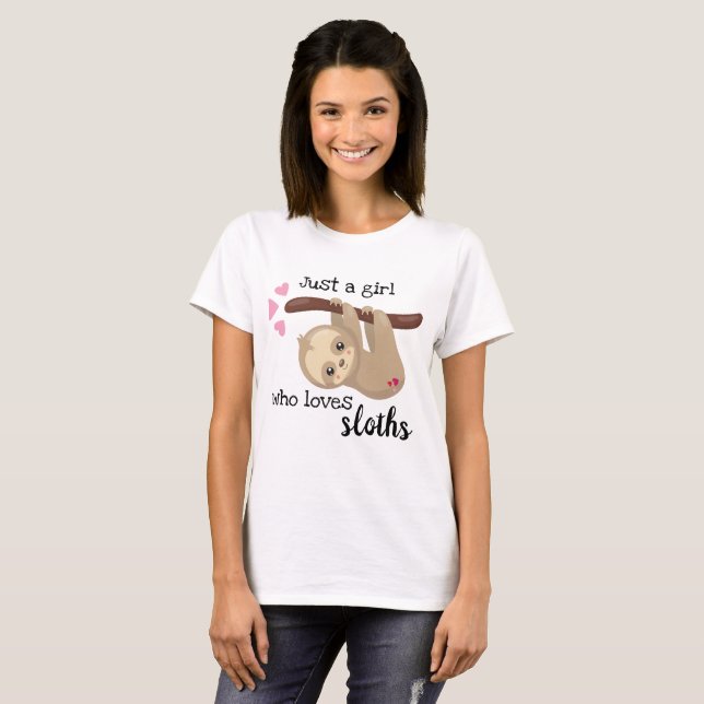 Nur ein Mädchen, das Sloths Niedlich Liebe T-Shirt (Vorne ganz)