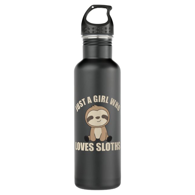 Nur ein Mädchen, das Sloths Niedliche Tiere Liebe Edelstahlflasche (Vorderseite)