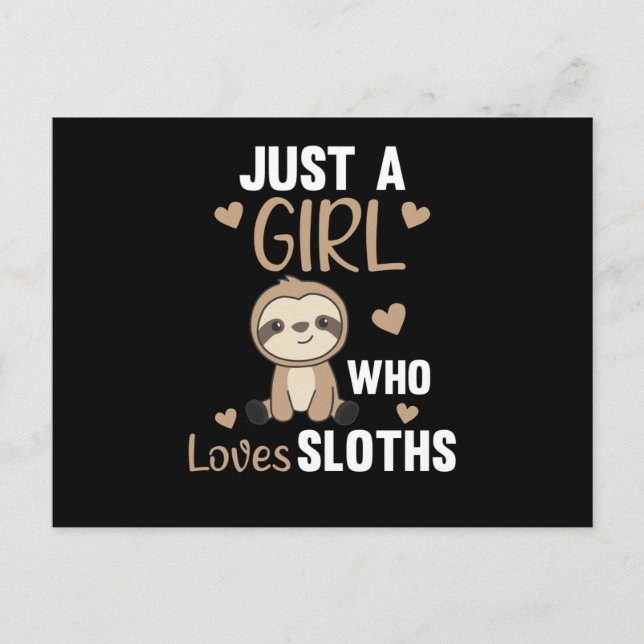 Nur ein Mädchen, das Sloths Niedliche Tiere Liebe, Postkarte (Vorderseite)