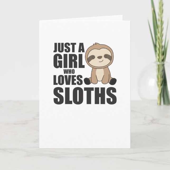 Nur ein Mädchen, das Sloths Niedlichen Faultier Li Karte (Vorderseite)