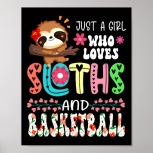 Nur ein Mädchen, das Slots und Basketballflora Lie Poster