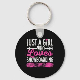 Nur ein Mädchen, das Snowboarden Funny Snowboard L Schlüsselanhänger