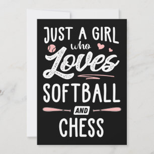 Nur ein Mädchen, das Softball und Schachspenden Li Dankeskarte