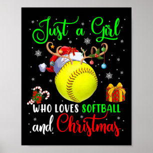 Nur ein Mädchen, das Softll und Weihnachten Santa  Poster