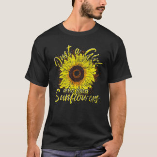 Nur ein Mädchen, das Sonnenblumen Lieben Gartengar T-Shirt