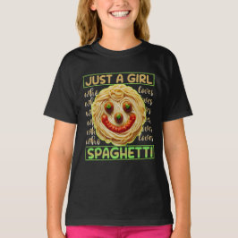 Nur ein Mädchen, das Spaghetti Liebe T-Shirt