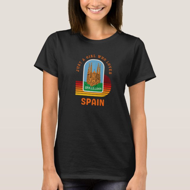 Nur ein Mädchen, das Spanien Lieben Reisen Europa T-Shirt (Vorderseite)