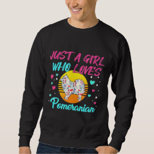 Nur ein Mädchen, das Spitz Liebe Hunde Silhouette Sweatshirt