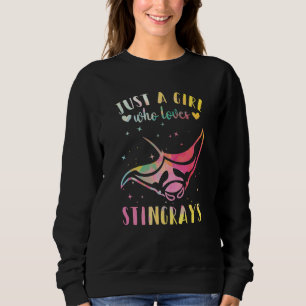 Nur ein Mädchen, das Stingrochen Liebe Wasserfarbe Sweatshirt
