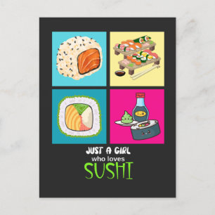Nur ein Mädchen, das Sushi Lieben Postkarte