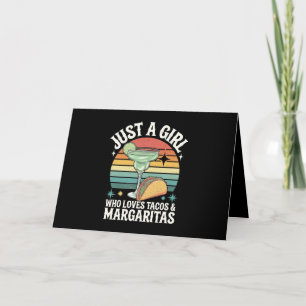 Nur ein Mädchen, das Tacos und Margarita Mexican l Dankeskarte