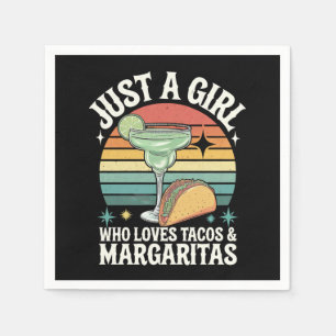 Nur ein Mädchen, das Tacos und Margarita Mexican l Serviette