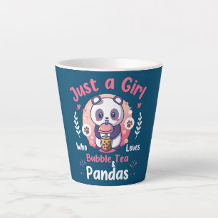 Nur ein Mädchen, das Tee und Pandas Lieben Milchtasse
