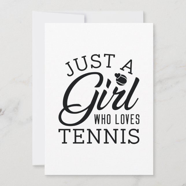 Nur ein Mädchen, das Tennis Liebe Dankeskarte (Vorderseite)