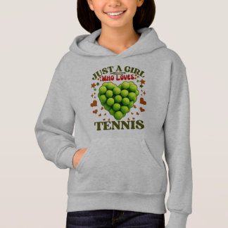 Nur ein Mädchen, das Tennis Liebe Hoodie