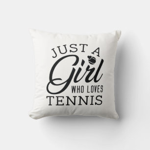 Nur ein Mädchen, das Tennis Liebe Kissen