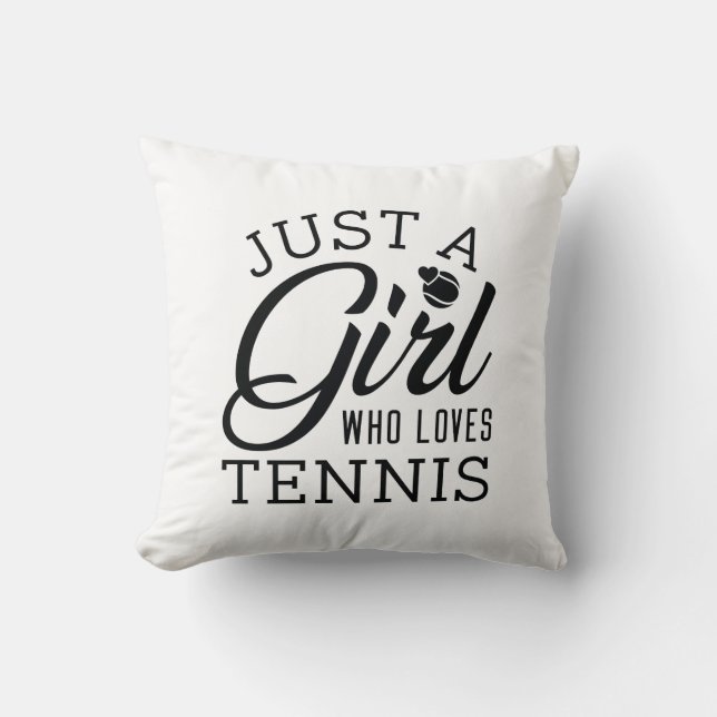 Nur ein Mädchen, das Tennis Liebe Kissen (Vorderseite)