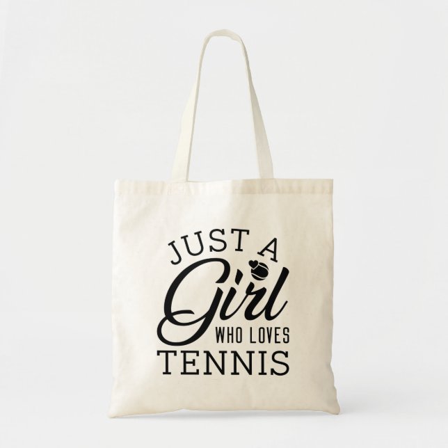 Nur ein Mädchen, das Tennis Liebe Tragetasche (Vorne)