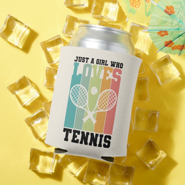 Nur ein Mädchen, das Tennis Lieben | Tennis Player Dosenkühler (In Situ Sommer)