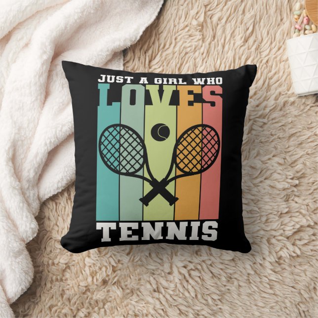 Nur ein Mädchen, das Tennis Lieben | Tennis Player Kissen (Decke)