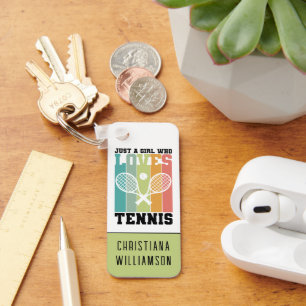 Nur ein Mädchen, das Tennis Lieben Tennis Player Schlüsselanhänger
