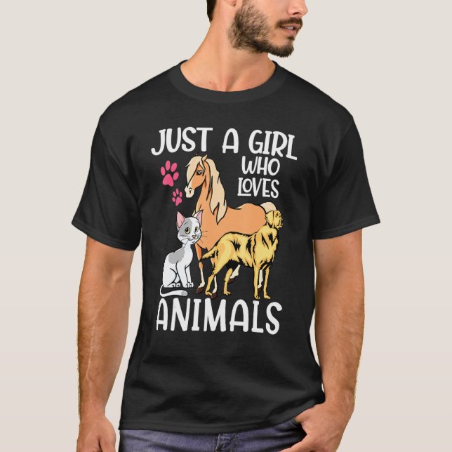 Nur ein Mädchen, das Tiere Liebe, die Katze pferd T-Shirt (Vorderseite)