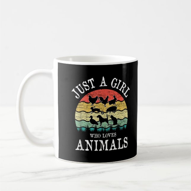 Nur ein Mädchen, das Tiere Liebe Kaffeetasse (Links)
