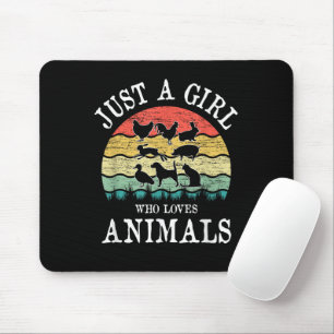 Nur ein Mädchen, das Tiere Liebe Mousepad
