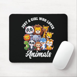 Nur ein Mädchen, das Tiere Liebe Wild Niedliches Z Mousepad