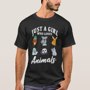 Nur ein Mädchen, das Tiere Lieben Vegetarier Vegan T-Shirt