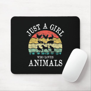 Nur ein Mädchen, das Tiere liebt - Süß und herzlic Mousepad