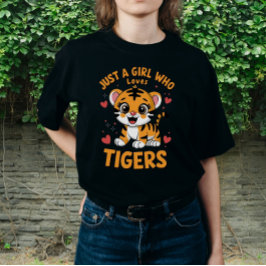 Nur ein Mädchen, das Tiger Liebe, lustiger Tiger T-Shirt